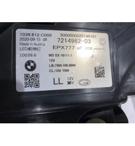 BMW 7 G11 G12 Lampa przednia LASER Prawa 12724