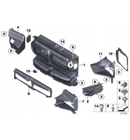 BMW 7 F01/F02 Kierownica Powietrza Żaluzja - 4166